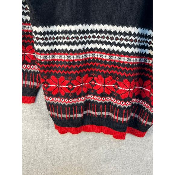 Karen Scott Wool Blend Sweater 1X Ugly Christmas Sweater Holidays Snowflakes - Picture 4 of 6